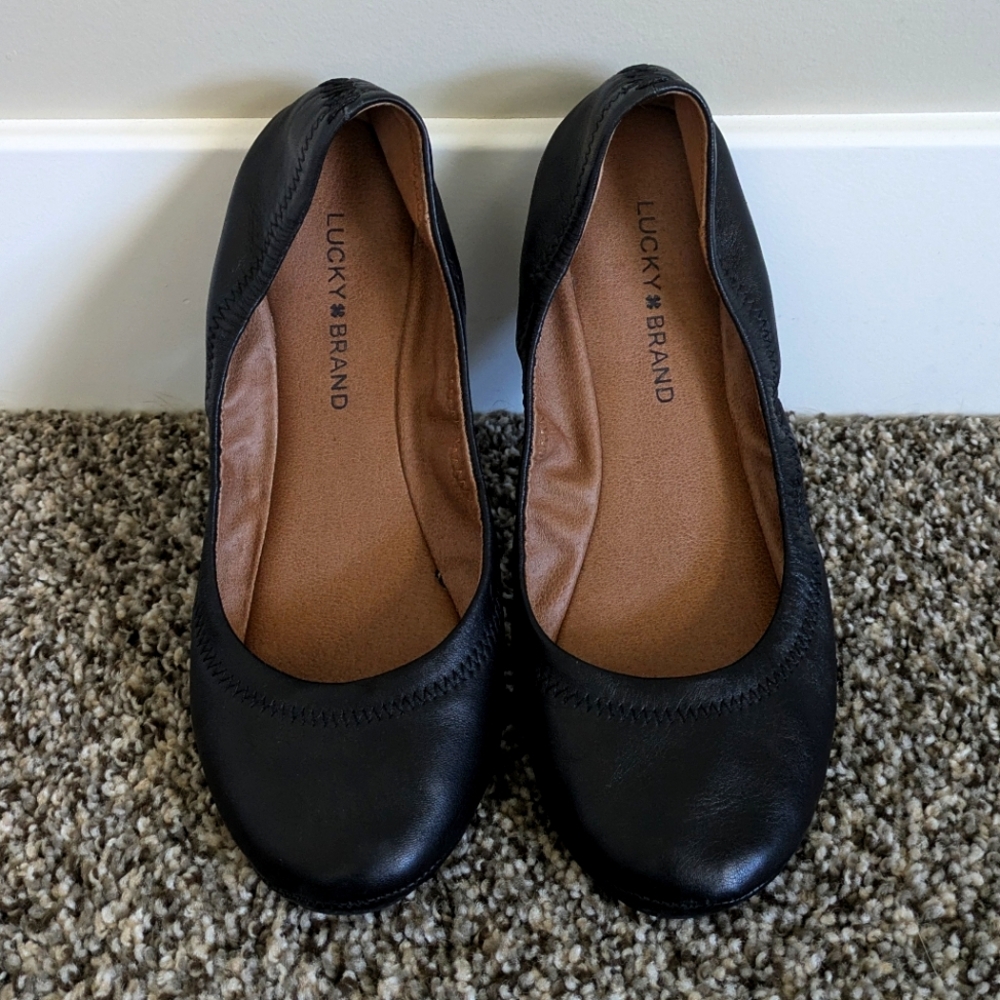 Lucky Brand Leather Elysia Ballet Flats - Women's 8